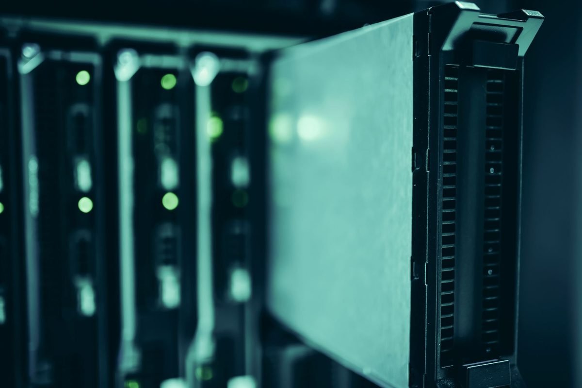 Data center server racks powering Hostinger web hosting